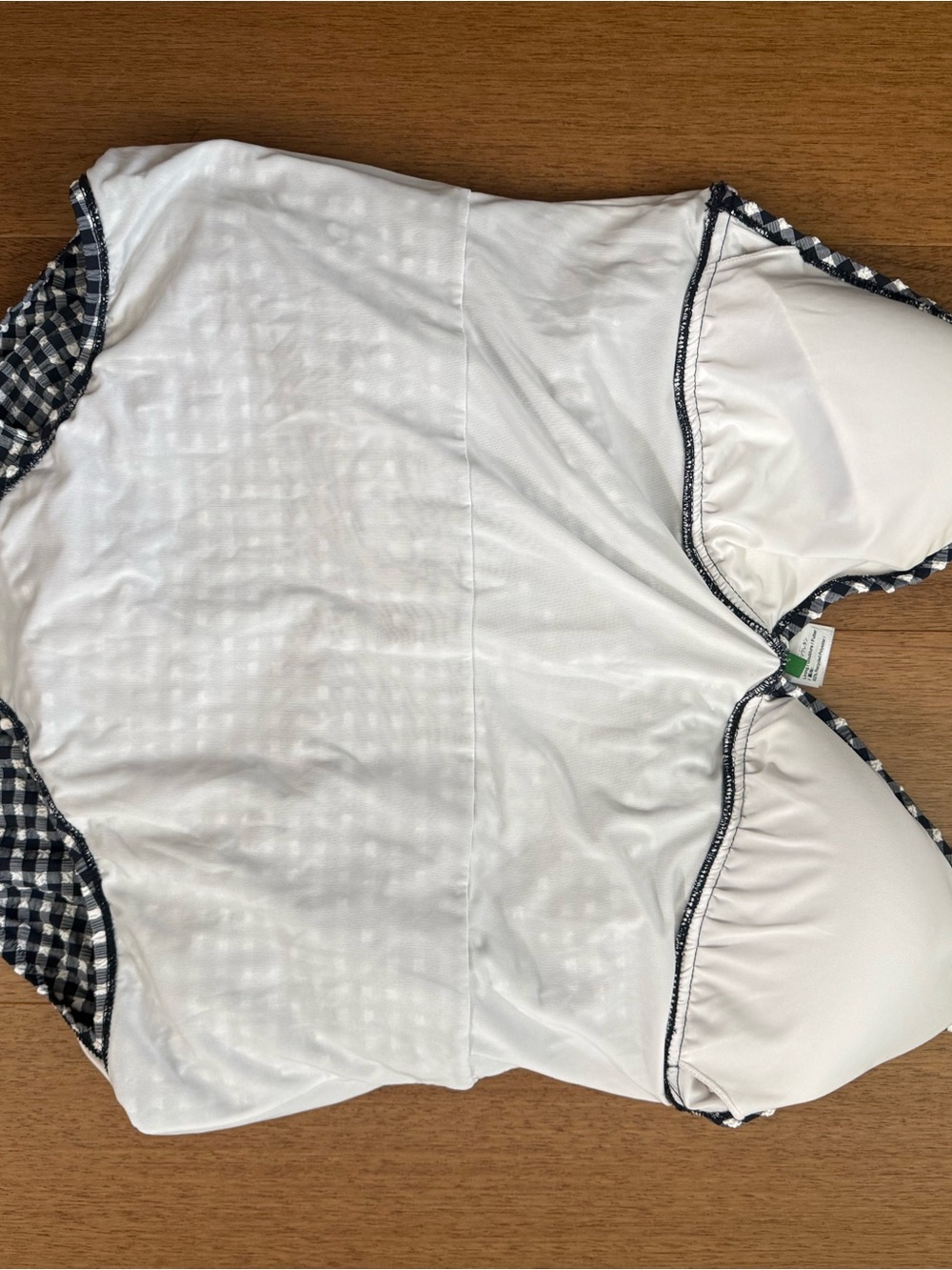 J. Crew navy and white gingham ruched swim dress size 18 - Picture 5 of 6
